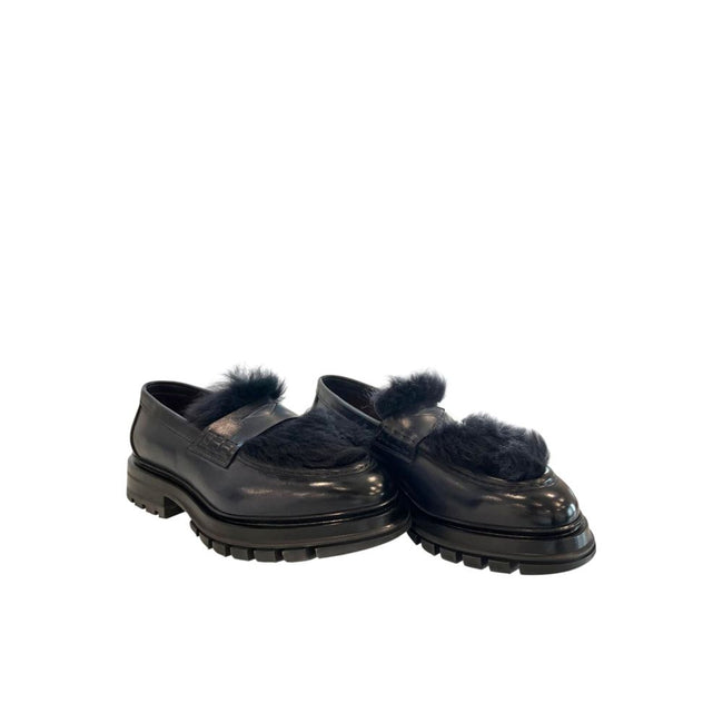 Santoni Blaue Herren-Mokassins aus Leder