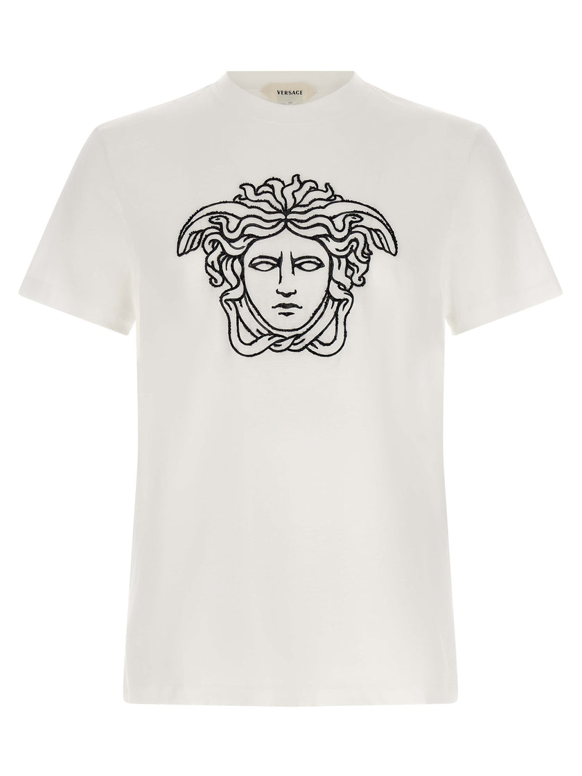 Versace zweifarbiges Baumwoll-T-Shirt