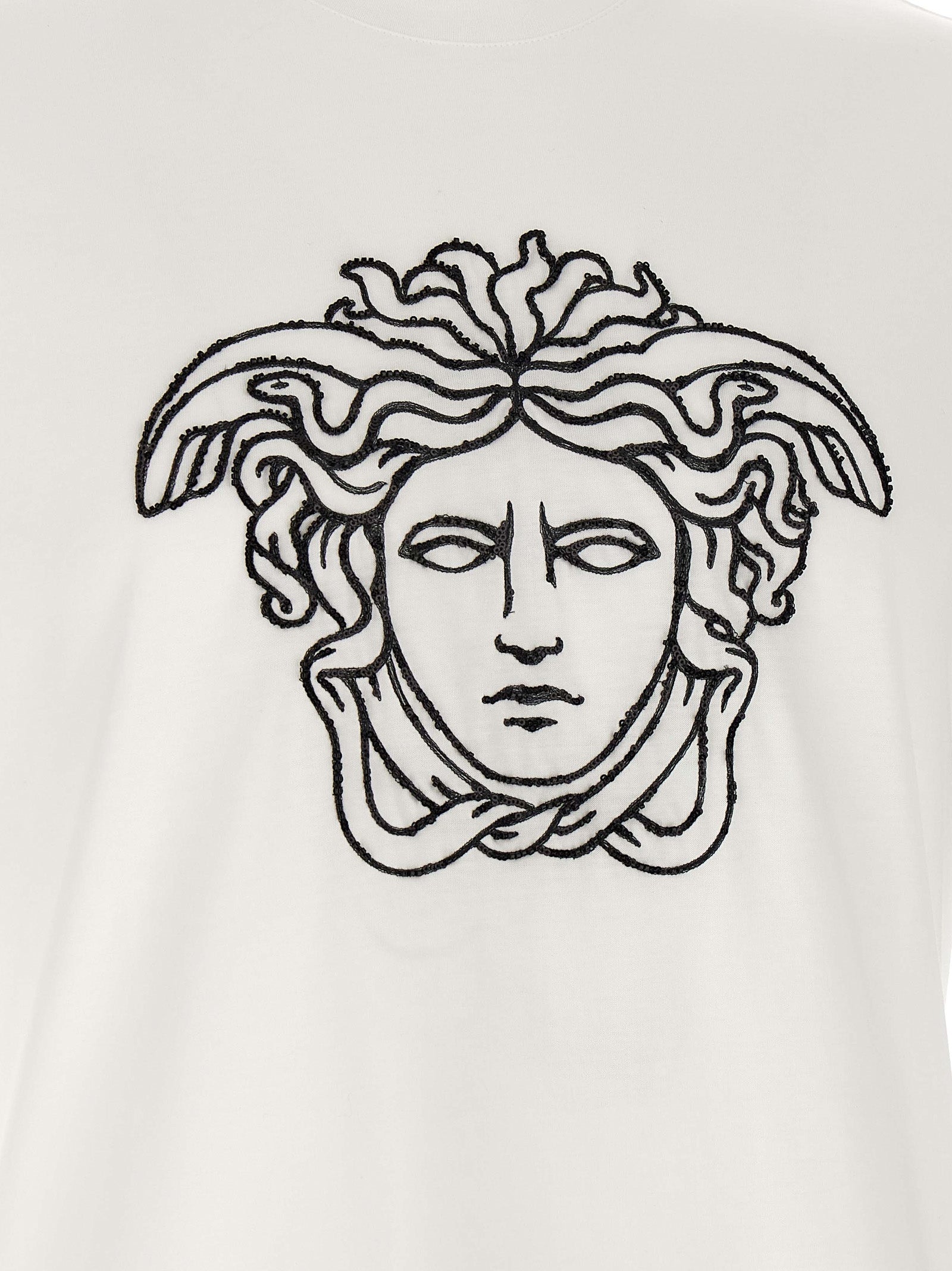 Versace zweifarbiges Baumwoll-T-Shirt