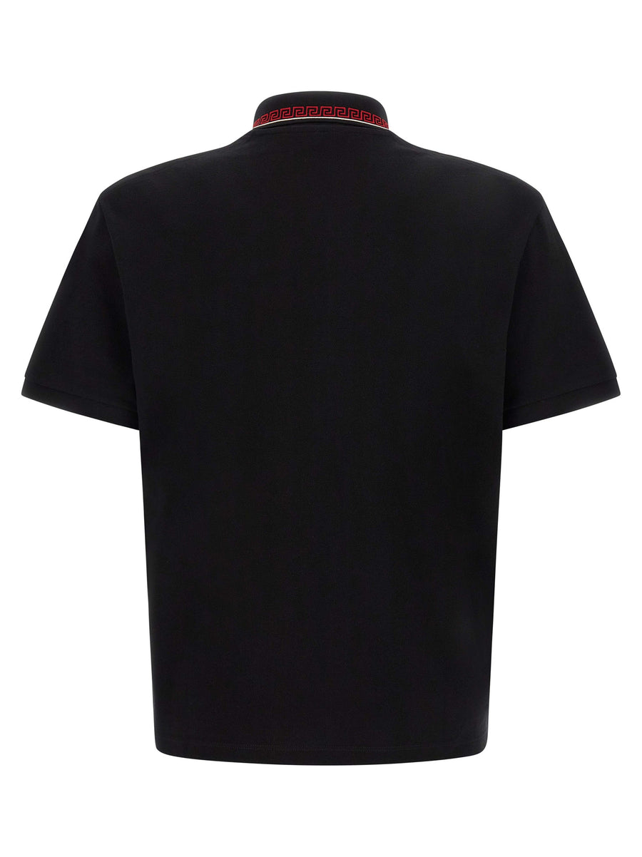 Versace Black Cotton Polo Shirt