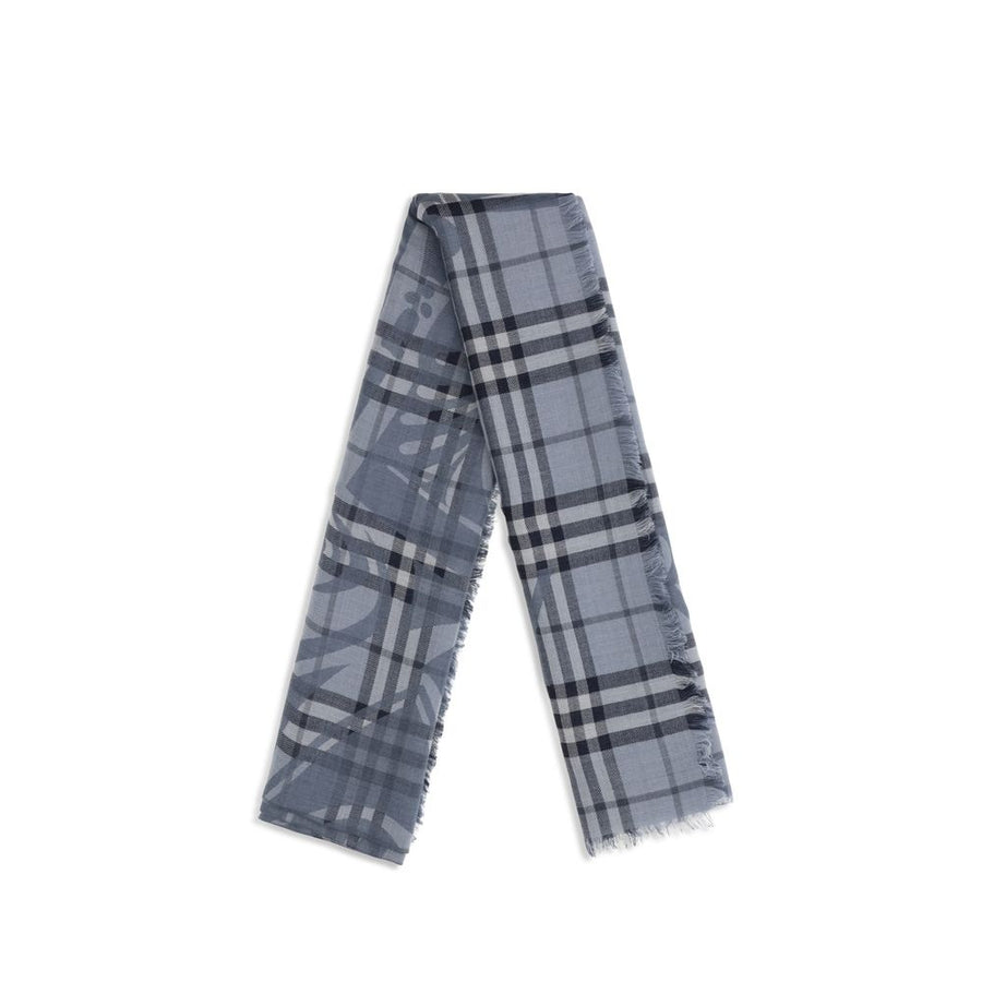 Burberry Blue Wool Scarf Aries Foulard