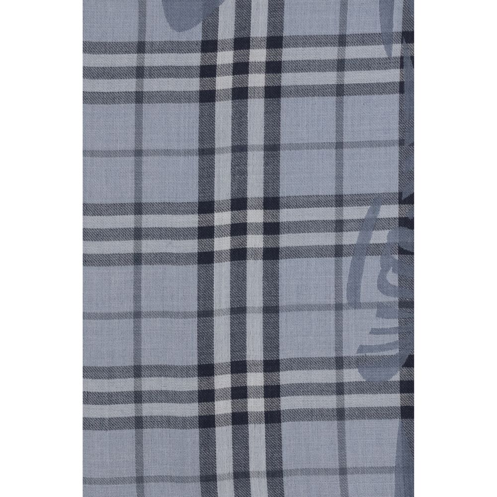 Burberry Blue Wool Scarf Aries Foulard