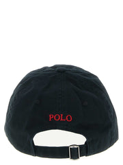 Schwarze Polo Ralph Lauren Baumwoll-Baseballkappe mit gesticktem Logo und verstellbarem Riemen