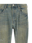 PURPLE Blue Cotton Flared Jeans