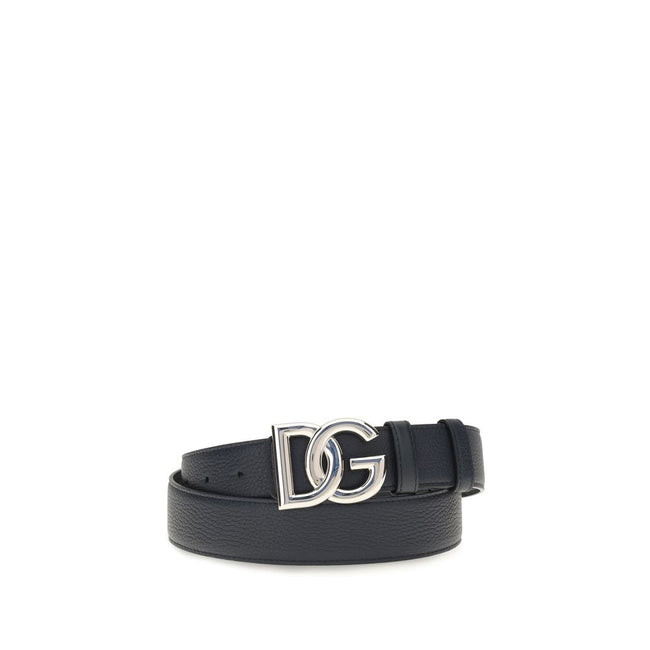 Dolce & Gabbana Schwarzer Kalbsleder Bos Taurus Regular Gürtel