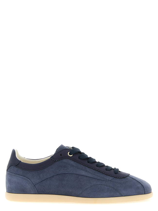 Brunello Cucinelli Blaue Low-Top-Sneaker aus Kalbsleder