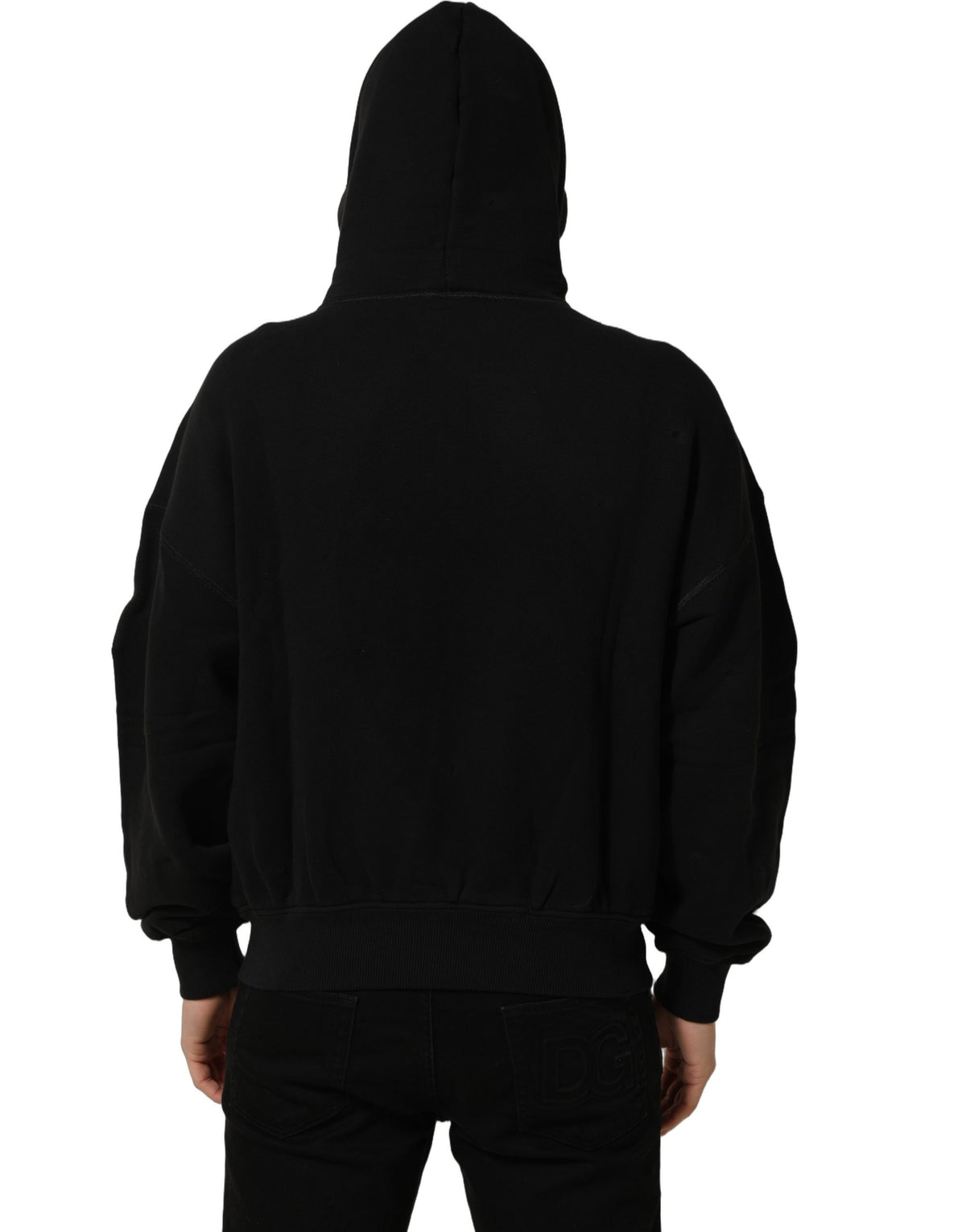 Dolce & Gabbana Black Cotton Hoodie with Milano1984 Print