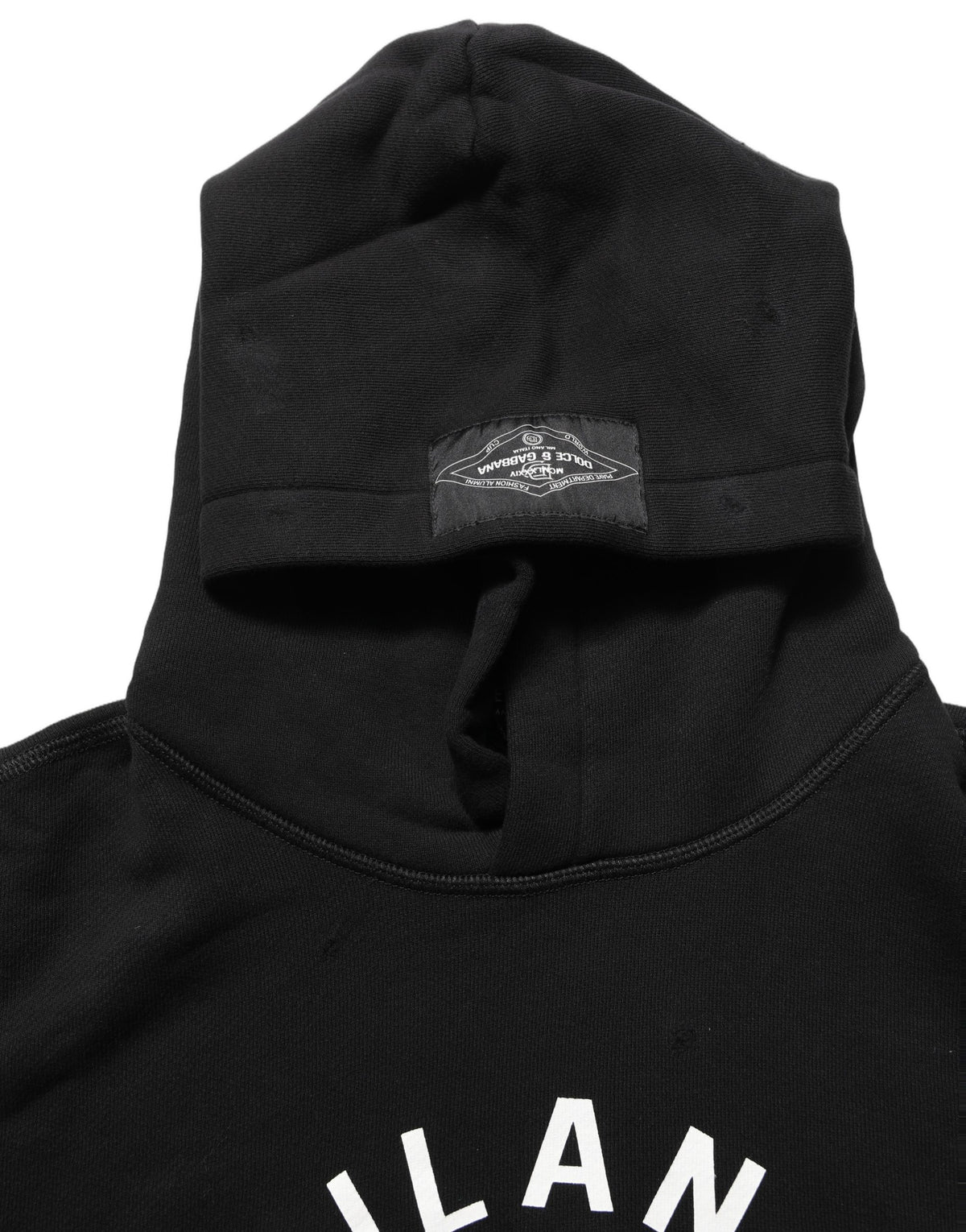 Dolce & Gabbana Black Cotton Hoodie with Milano1984 Print