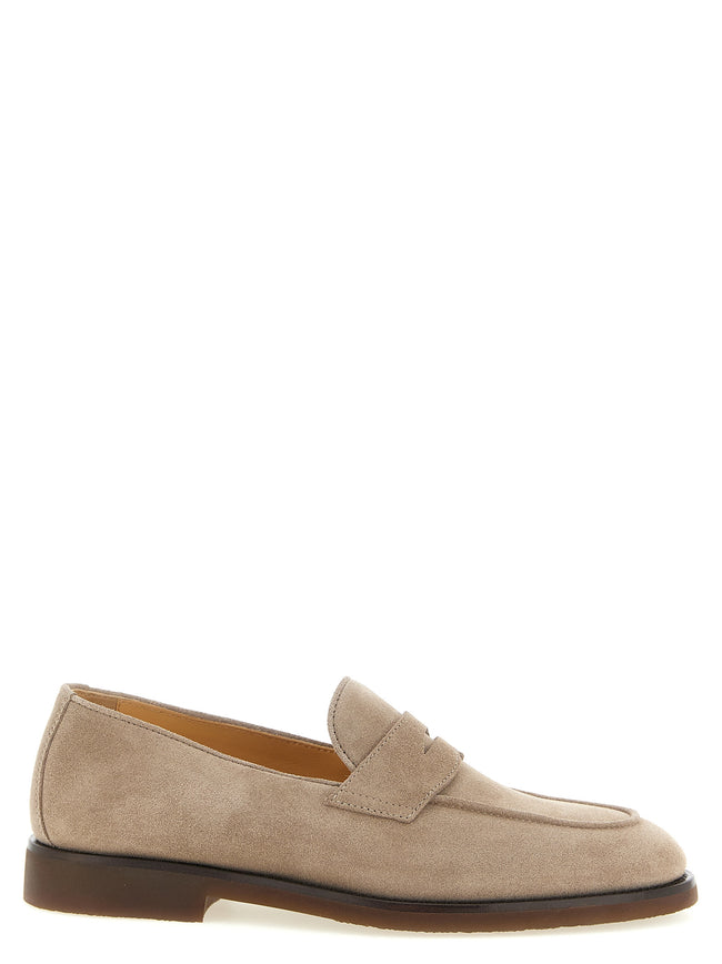 Brunello Cucinelli Slipper aus grauem Kalbsleder