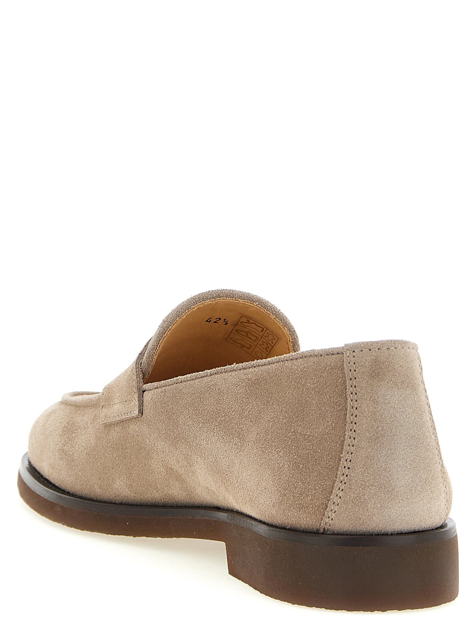 Brunello Cucinelli Slipper aus grauem Kalbsleder