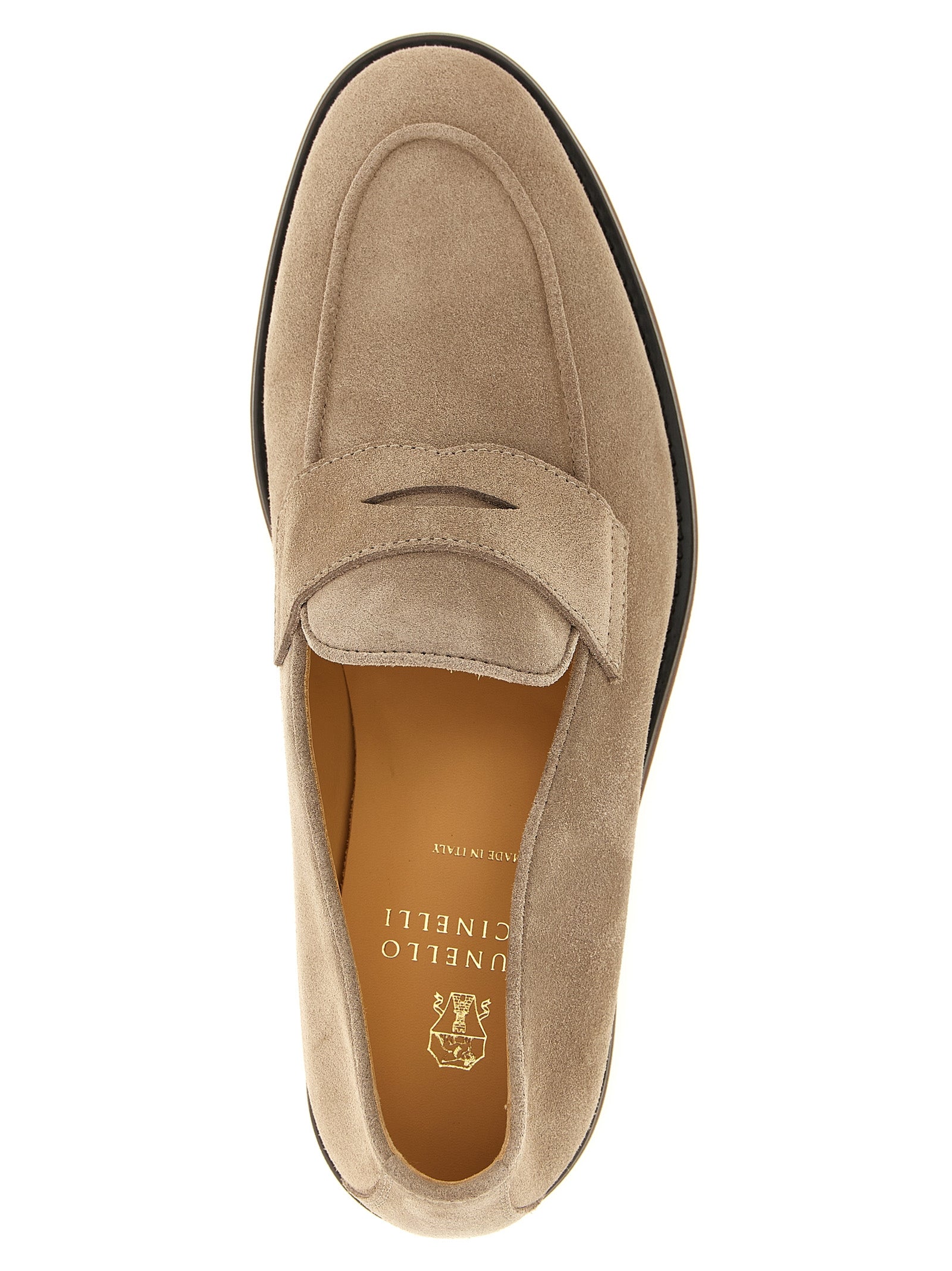 Brunello Cucinelli Slipper aus grauem Kalbsleder