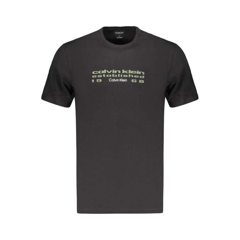 Schwarzes Calvin Klein T-Shirt aus 100% Baumwolle mit Logo-Print für Herren