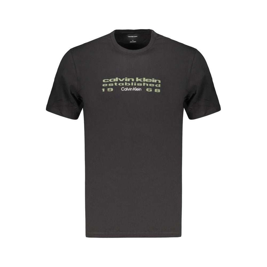 Schwarzes Calvin Klein T-Shirt aus 100% Baumwolle mit Logo-Print für Herren