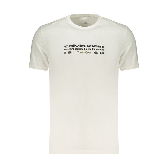 Calvin Klein Weißes Herren-T-Shirt aus Baumwolle
