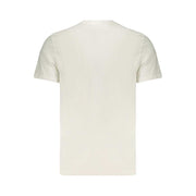 Calvin Klein weißes Herren-T-Shirt aus 100% Baumwolle mit Rundhalsausschnitt und Logo-Print