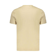Calvin Klein beige Baumwoll-T-Shirt für Herren mit klassischem Schnitt und gesticktem Logo