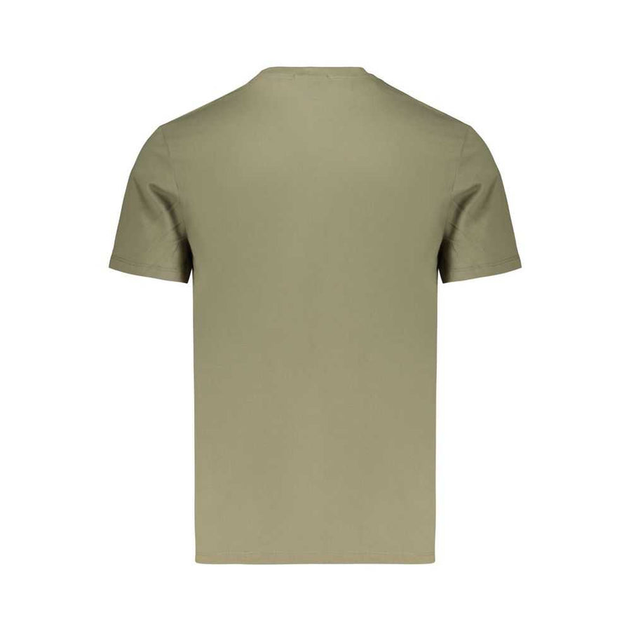 Grünes Calvin Klein T-Shirt aus 100% Baumwolle mit Rundhalsausschnitt und Logo-Applikation für Herren