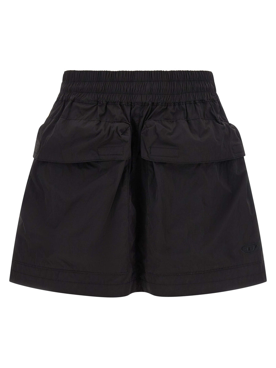 Diesel Long black polyamide skirt