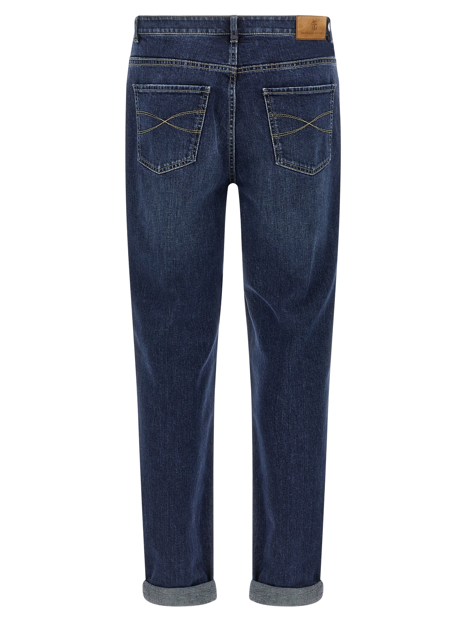 Brunello Cucinelli blaue Baumwolljeans im geraden Schnitt