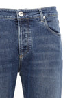 Brunello Cucinelli Slim Fit Jeans aus blauer Baumwolle
