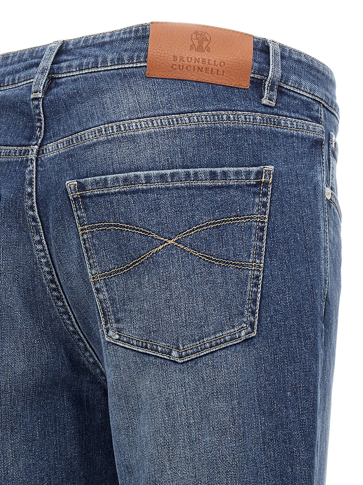 Brunello Cucinelli Blue Cotton Slim-Fit Jeans