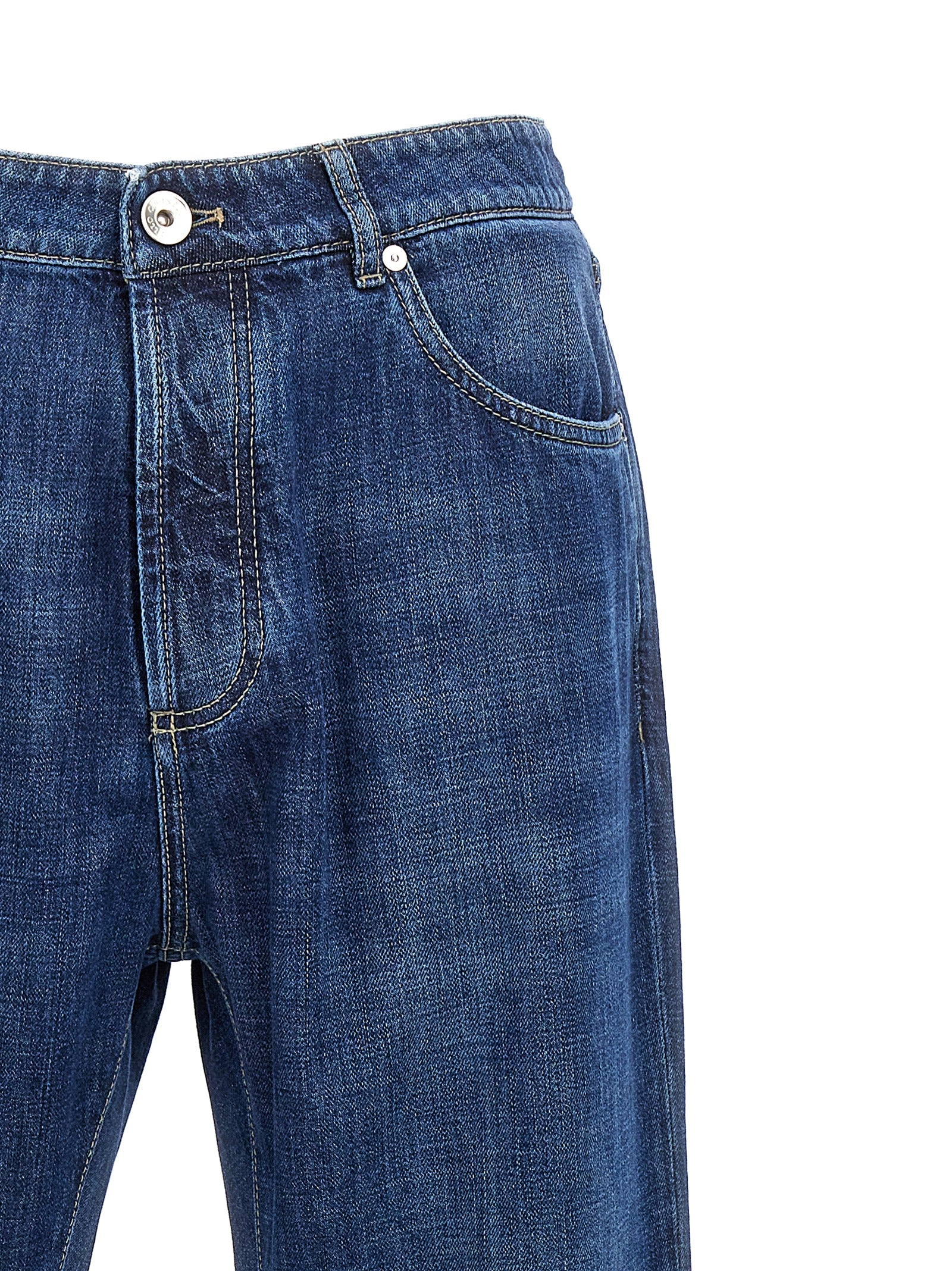 Brunello Cucinelli Relaxed Fit Jeans aus blauer Baumwolle