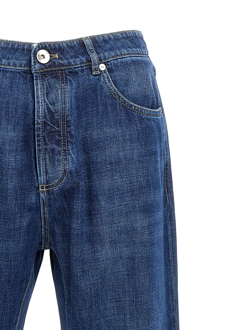 Brunello Cucinelli Relaxed Fit Jeans aus blauer Baumwolle