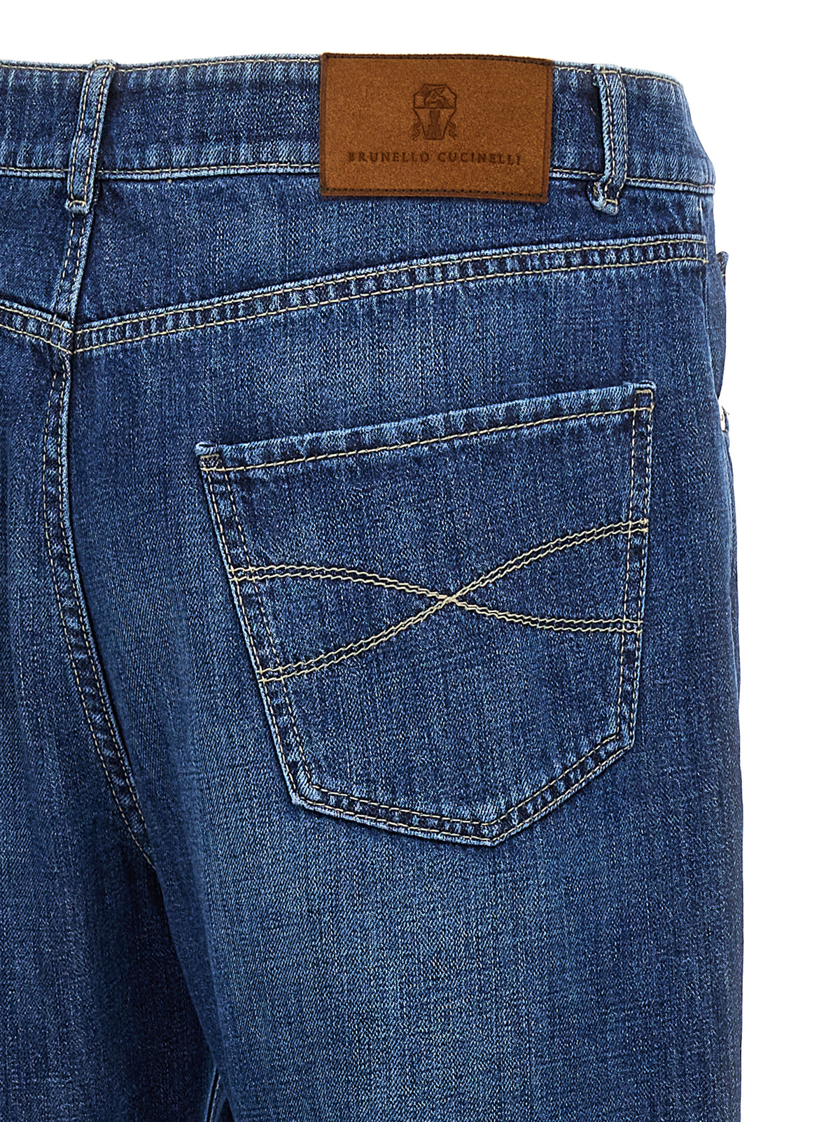 Brunello Cucinelli Blaue Baumwolljeans im Relaxed Fit