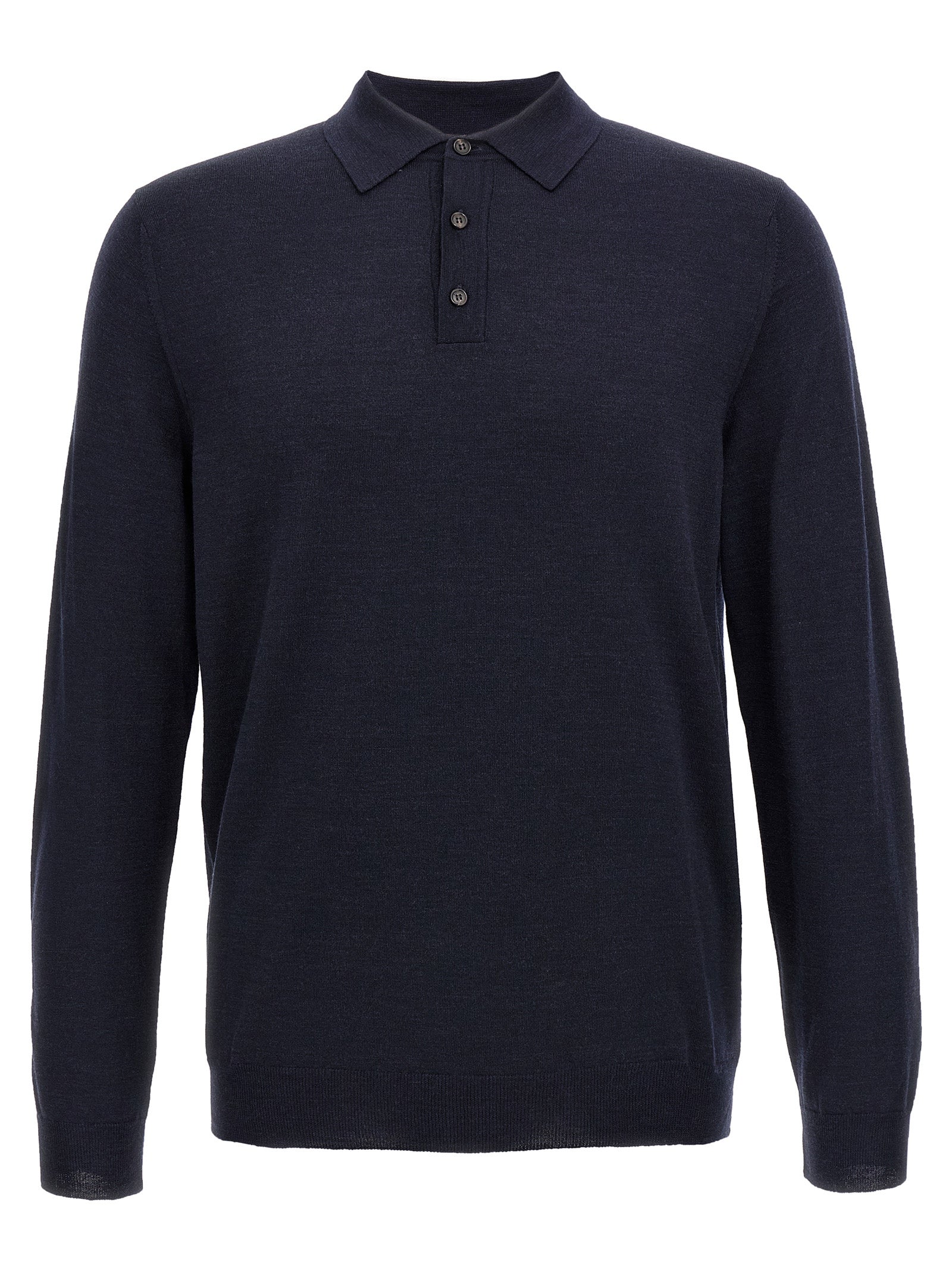 ZANONE Navyblue polo in pure virgin wool