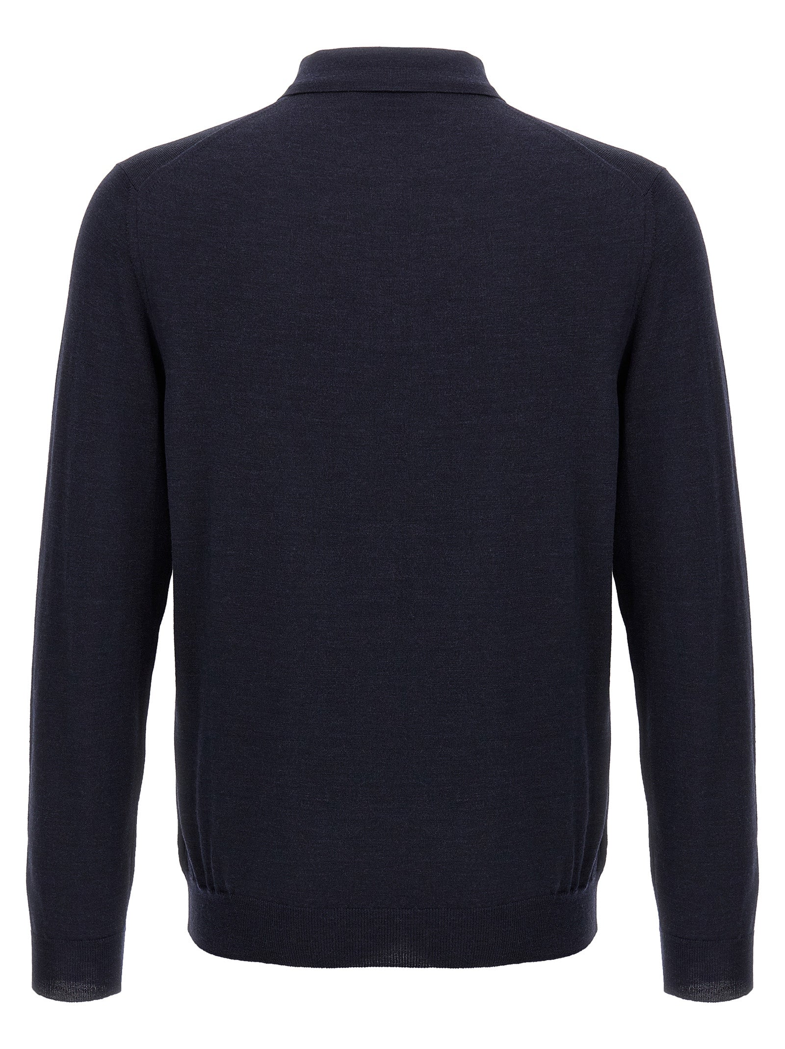 ZANONE Navyblue polo in pure virgin wool
