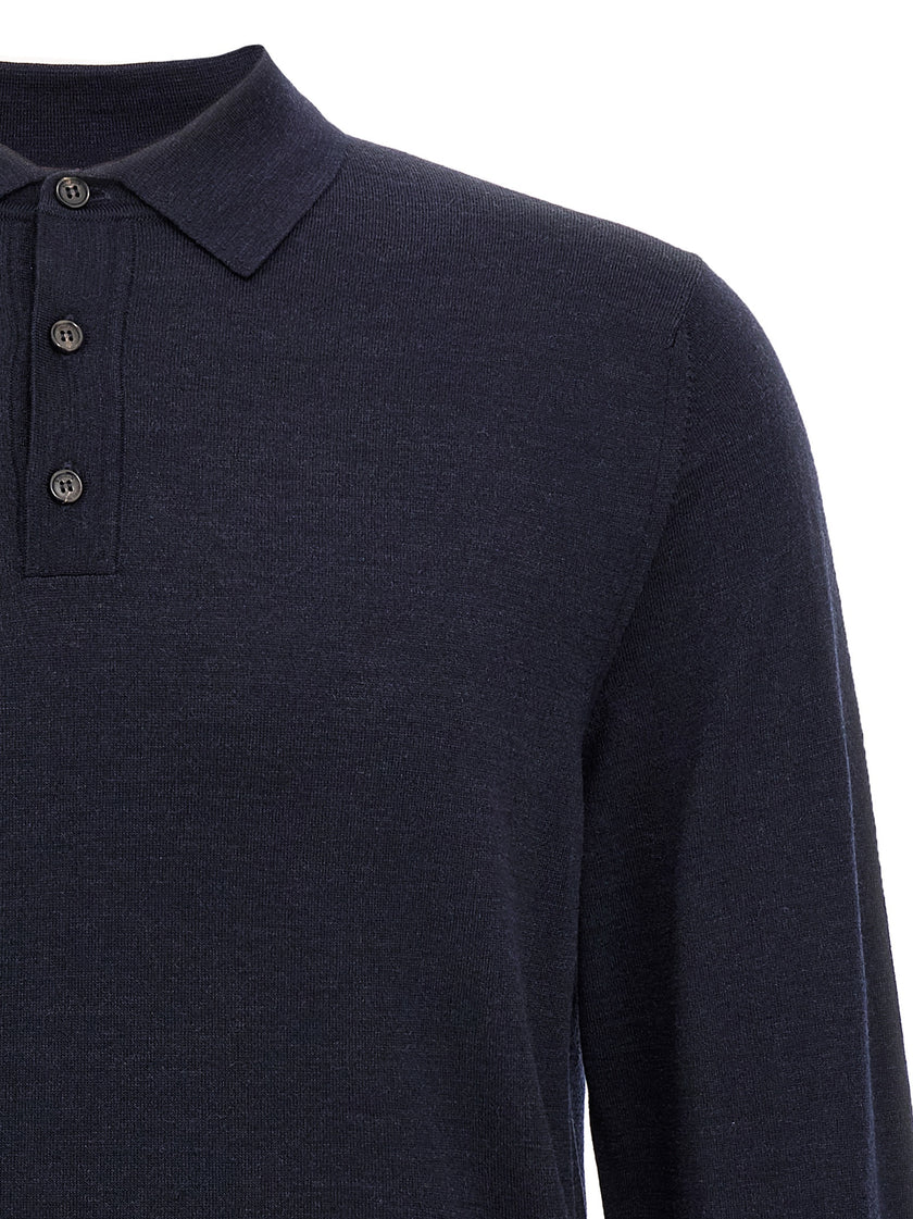 ZANONE Navyblue polo in pure virgin wool