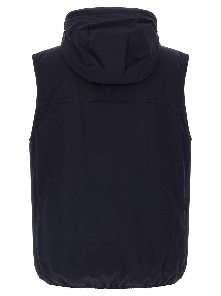 Brunello Cucinelli Blue Sleeveless Jacket in Polyamide