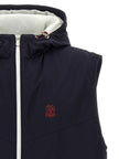 Brunello Cucinelli Blue Sleeveless Jacket in Polyamide