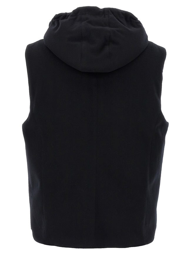 Brunello Cucinelli Sleeveless Black Wool Vest