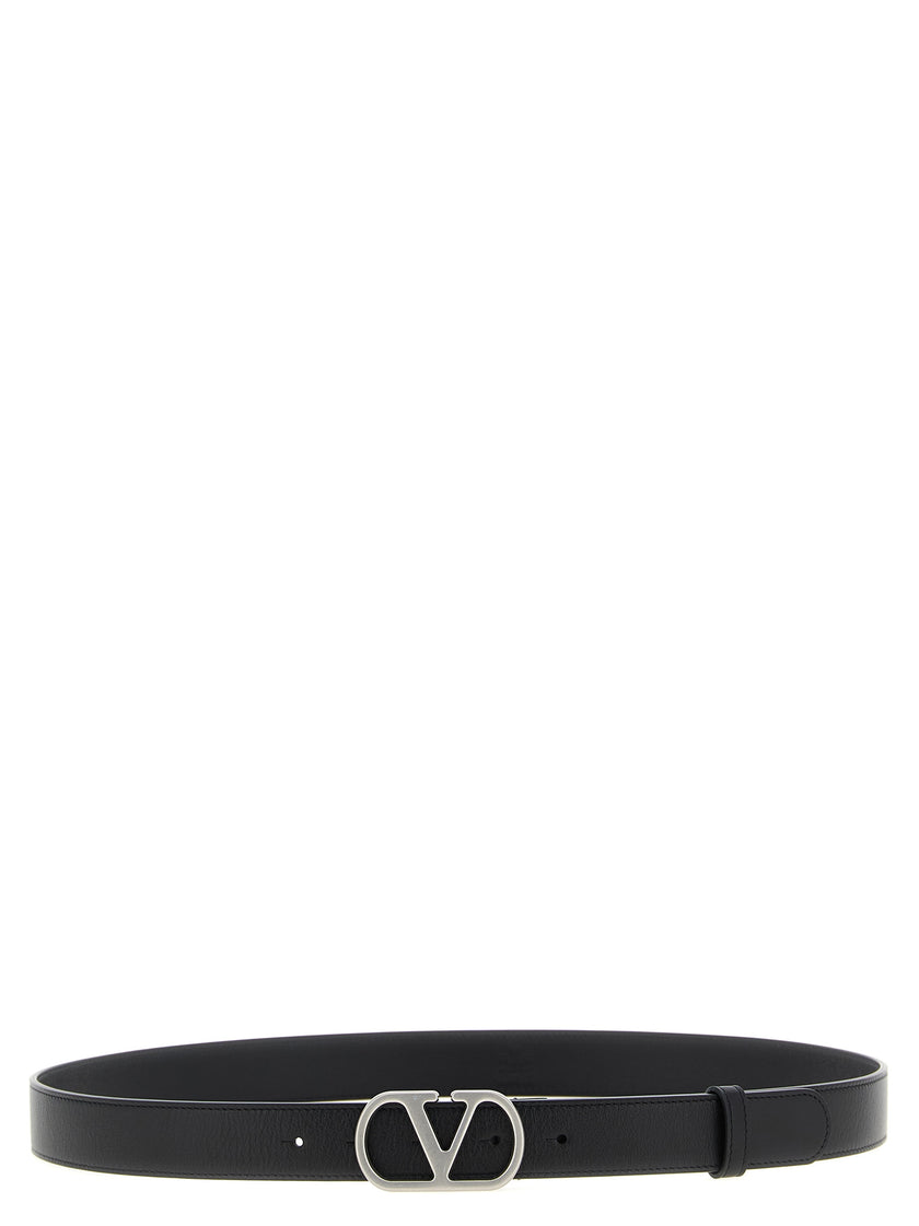 Valentino Garavani Black Calfskin Belt Regular