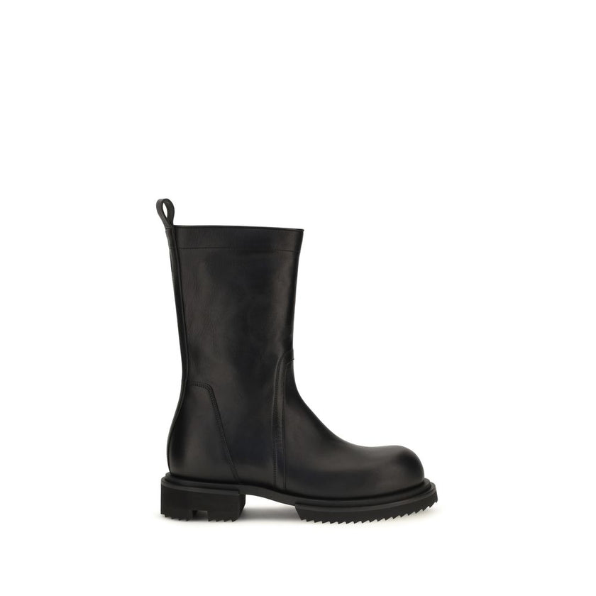 Rick Owens Schwarze Bos Taurus Kalbsleder Chelsea Boots