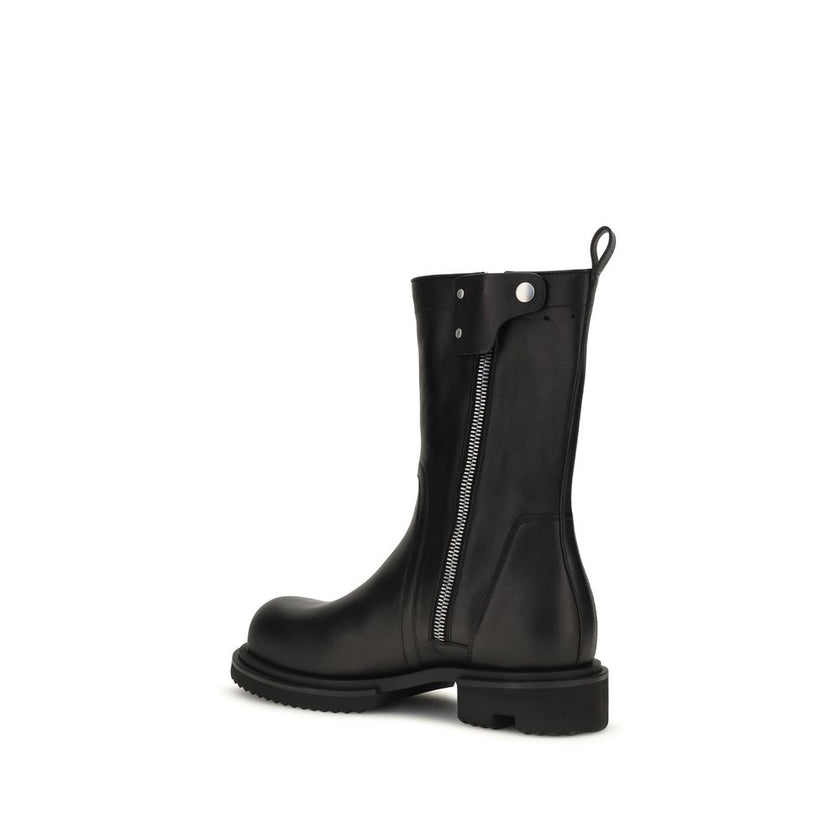 Rick Owens Schwarze Bos Taurus Kalbsleder Chelsea Boots