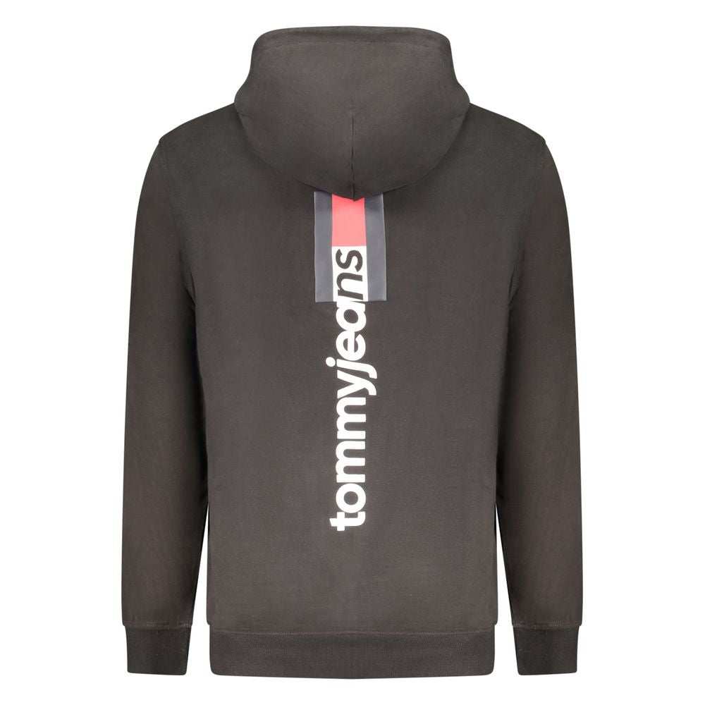 Tommy Hilfiger schwarzer Baumwoll-Sweatshirt mit Logo und Kapuze