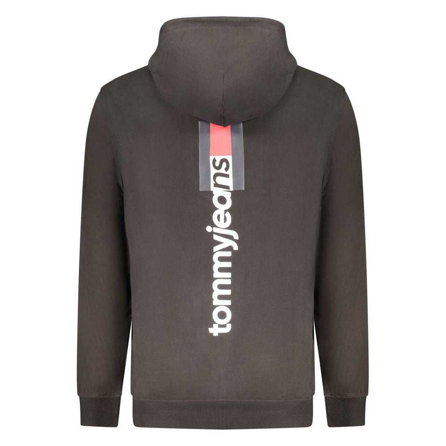 Tommy Hilfiger schwarzer Baumwoll-Sweatshirt mit Logo und Kapuze