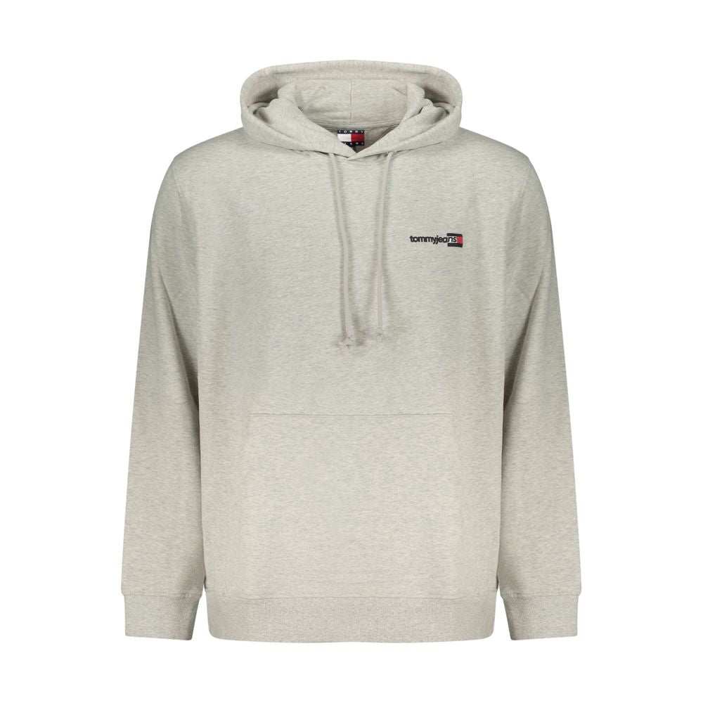 Tommy Hilfiger graues Baumwoll-Sweatshirt für Herren mit Kapuze und Logo-Print