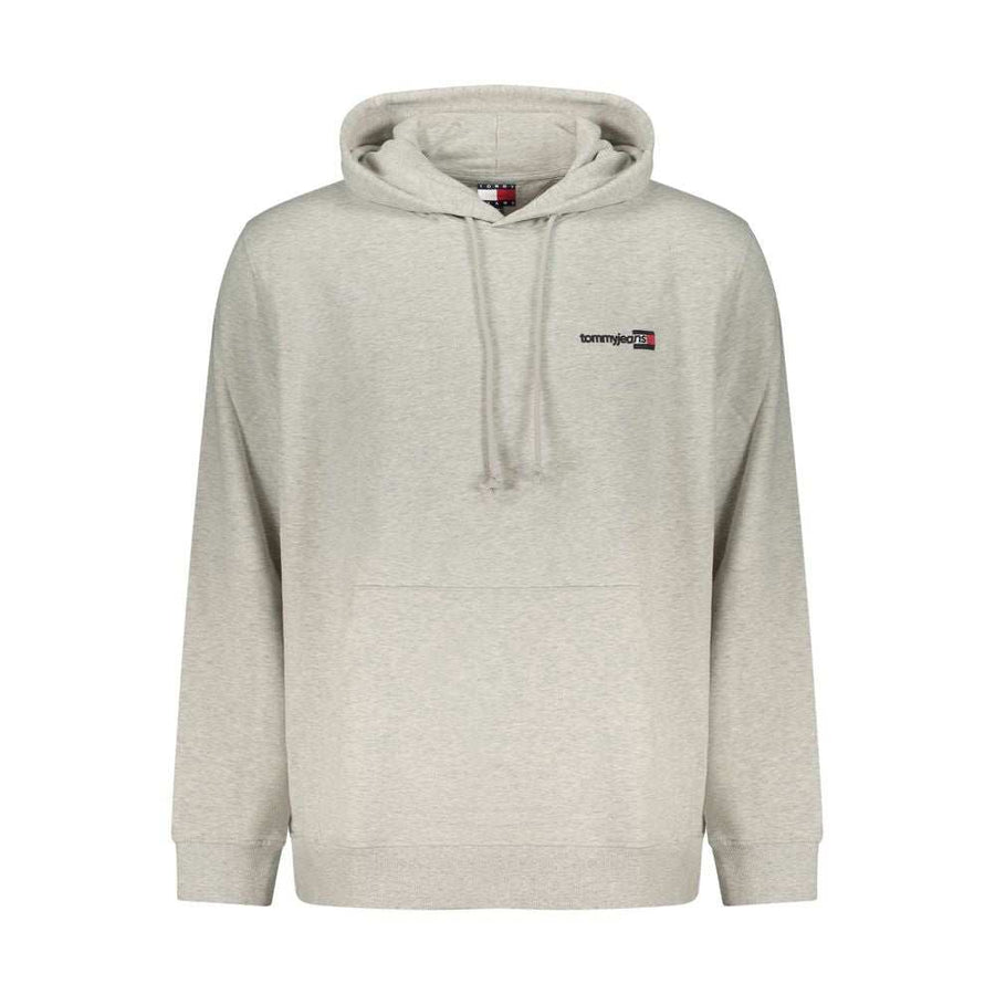 Tommy Hilfiger graues Baumwoll-Sweatshirt für Herren mit Kapuze und Logo-Print