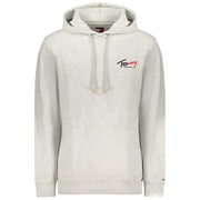 Tommy Hilfiger graues Baumwoll-Sweatshirt für Herren mit Logo und Kapuze