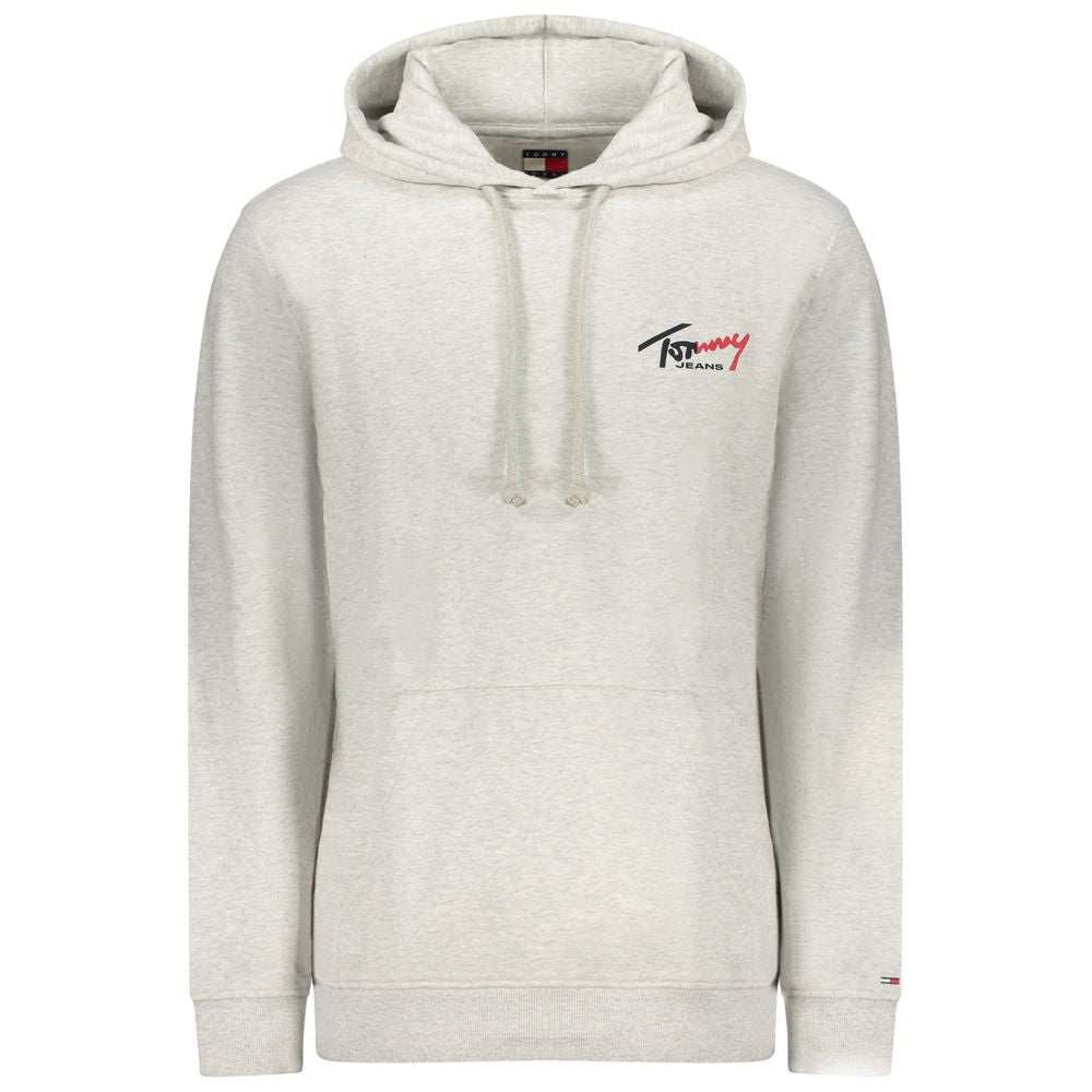 Tommy Hilfiger graues Baumwoll-Sweatshirt für Herren mit Logo und Kapuze