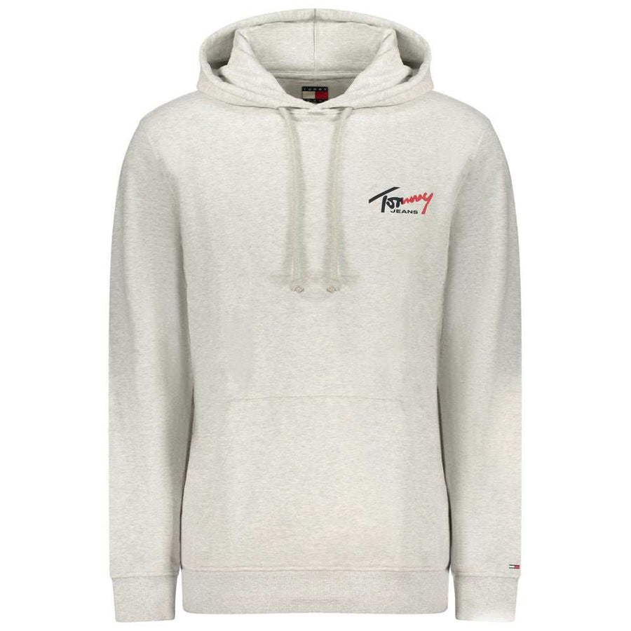 Tommy Hilfiger graues Baumwoll-Sweatshirt für Herren mit Logo und Kapuze