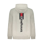 Tommy Hilfiger graues Baumwoll-Sweatshirt für Herren mit Kapuze und Logo-Print
