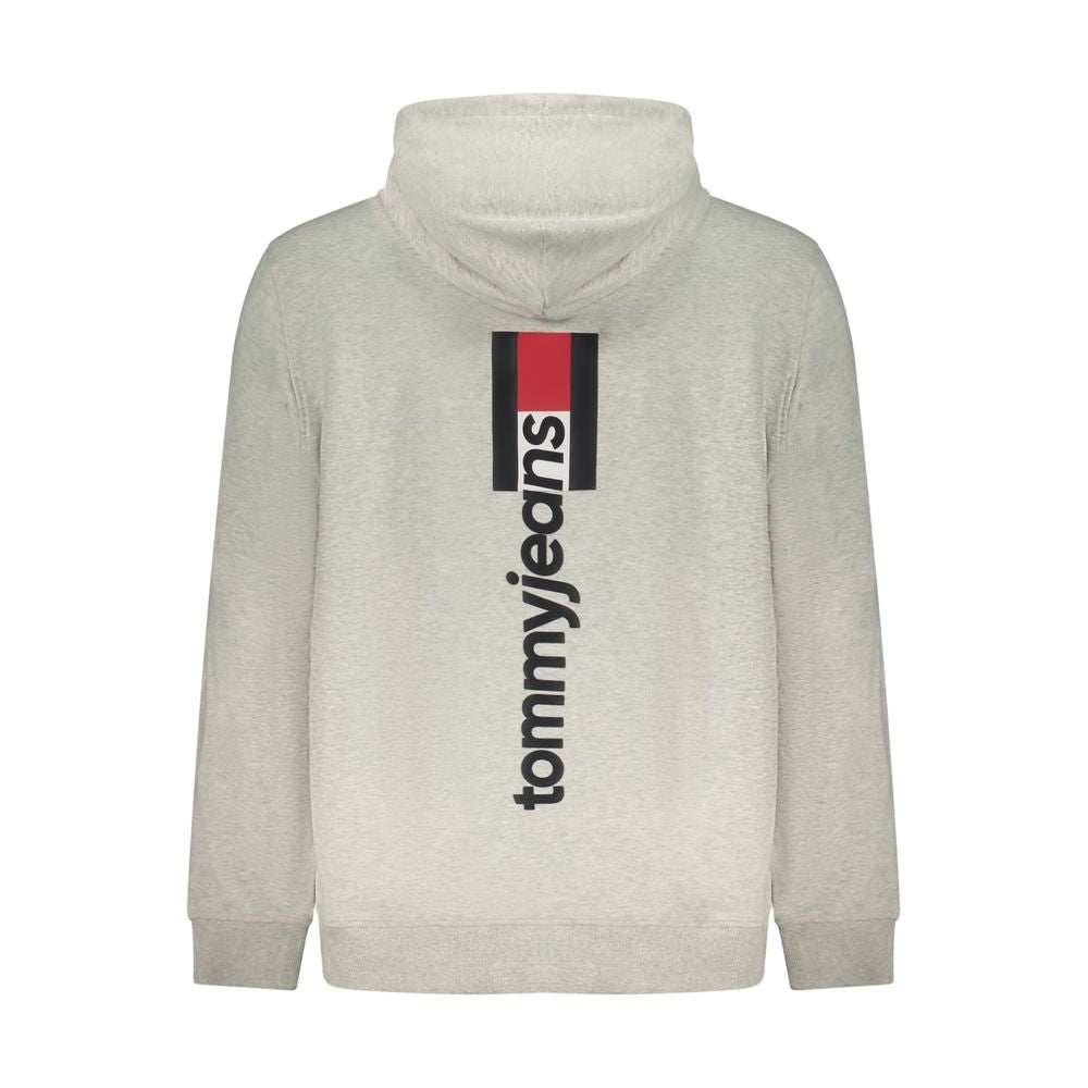Tommy Hilfiger graues Baumwoll-Sweatshirt für Herren mit Kapuze und Logo-Print