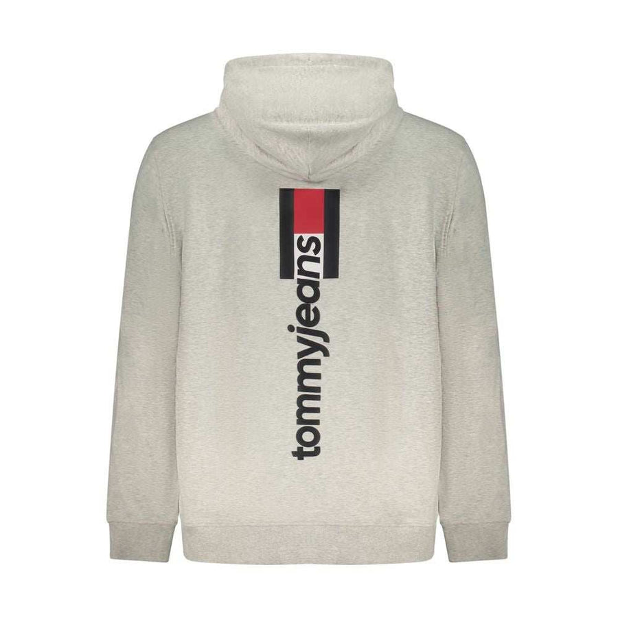 Tommy Hilfiger graues Baumwoll-Sweatshirt für Herren mit Kapuze und Logo-Print