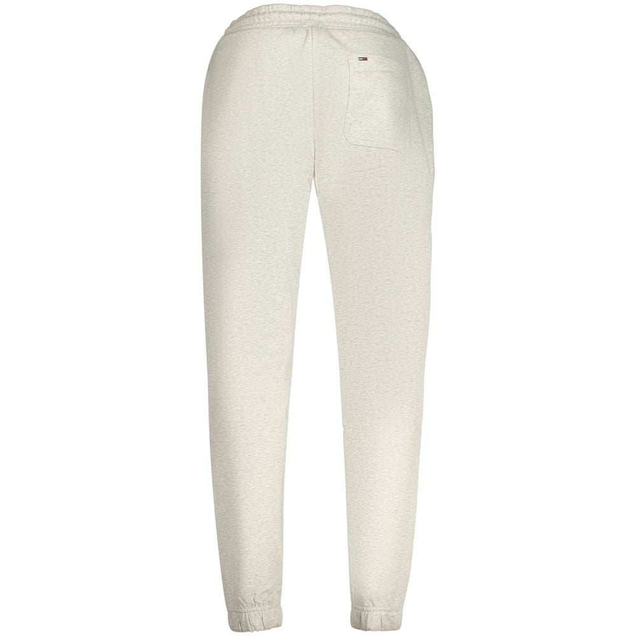 Tommy Hilfiger graue Baumwollhose mit elastischem Bund, Kordelzug und Logo-Print