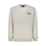 Tommy Hilfiger graues Baumwoll-Sweatshirt für Herren mit Logo-Print und Rundhalsausschnitt