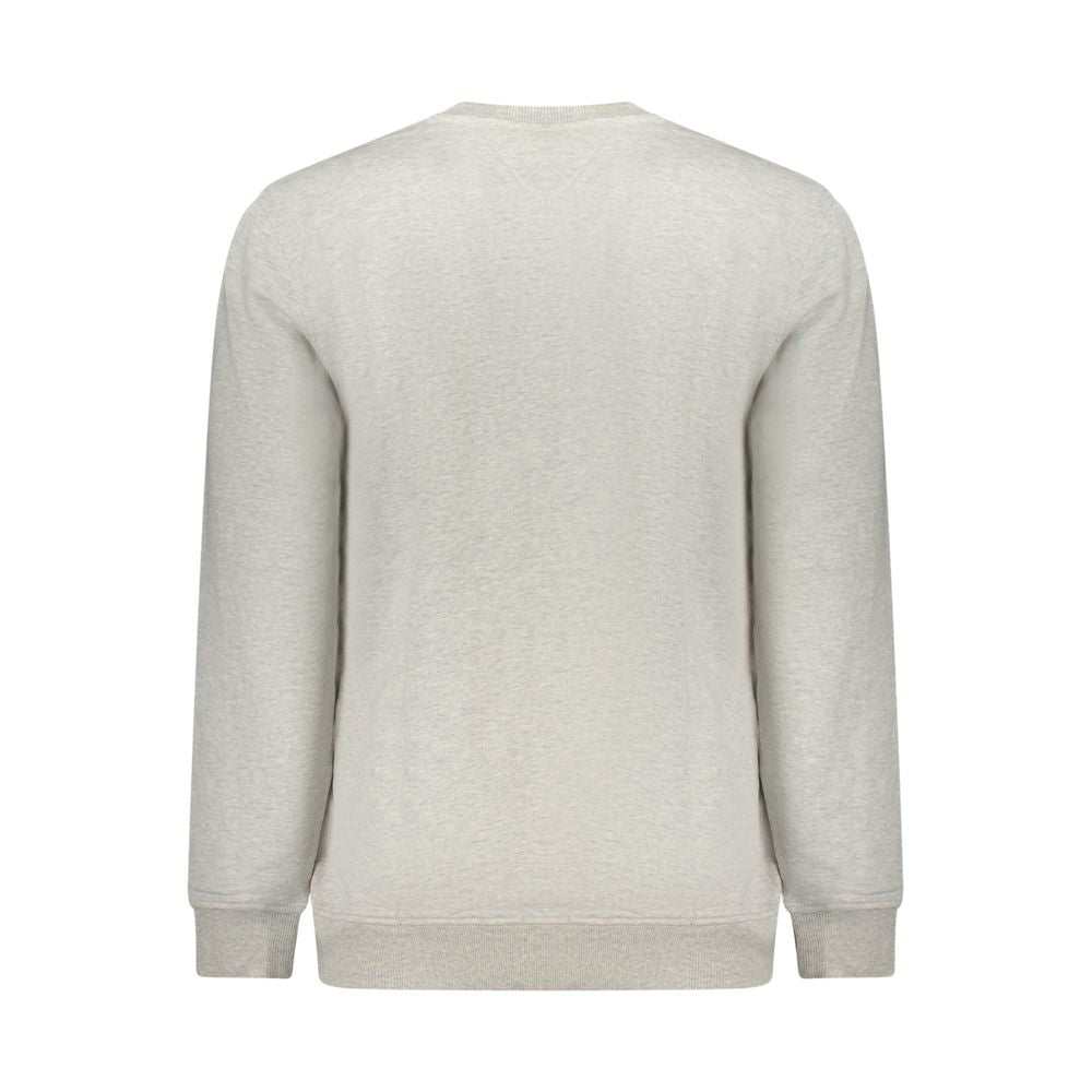 Graues Tommy Hilfiger Sweatshirt für Herren aus 100% Baumwolle mit Logo-Print und Rundhalsausschnitt